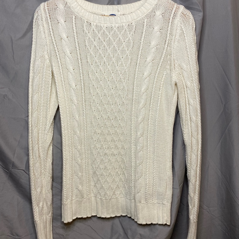 Cream colored, cable knot sweater from Old Navy